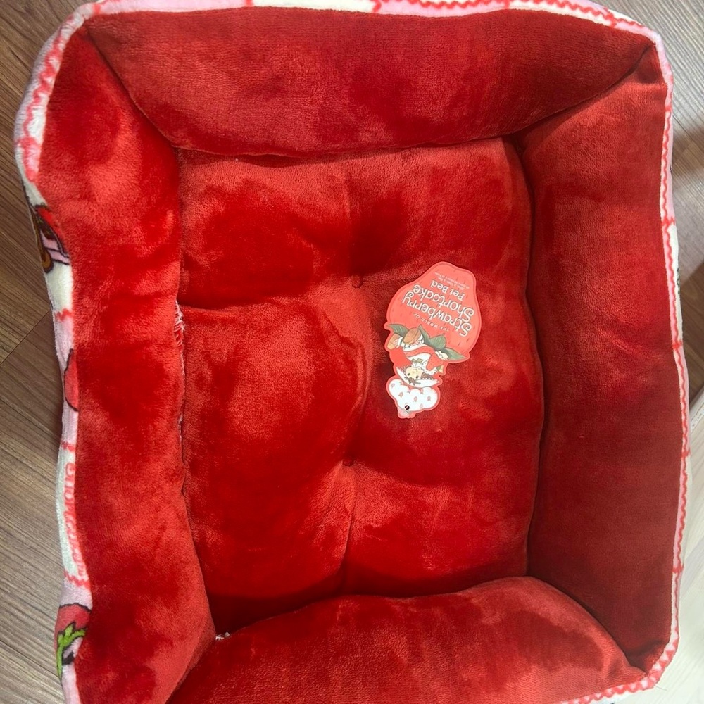 Strawberry Shortcake Pet Bed – Soft Plush Cushion, Cozy Cat & Dog Lounger